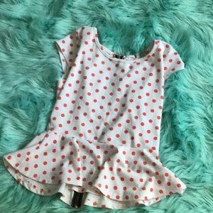 White poka-dot shirt